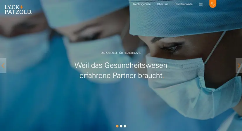 Website Lyck+Pätzold healthcare.recht
